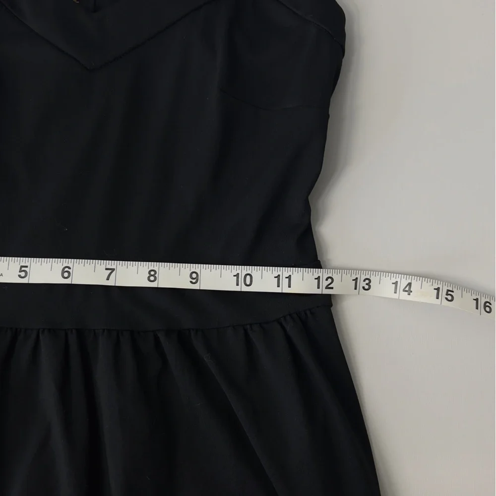 Cynthia Rowley Women’s XS Black Liw Scoop Neck Fitted Waist Mini Flare dress - Picture 6 of 14